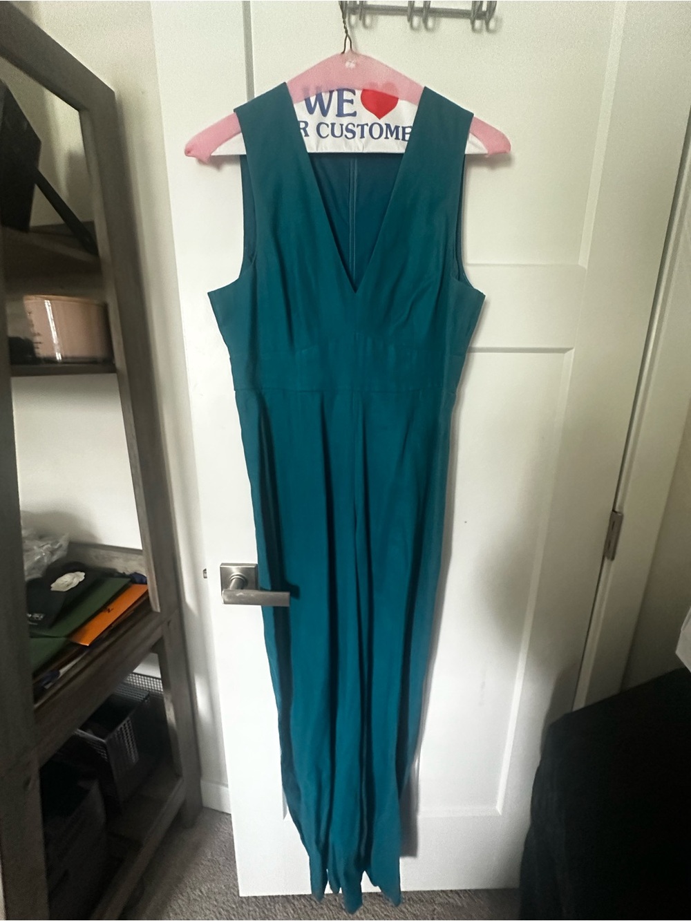 Sleeveless Teal V-Neck jump suit